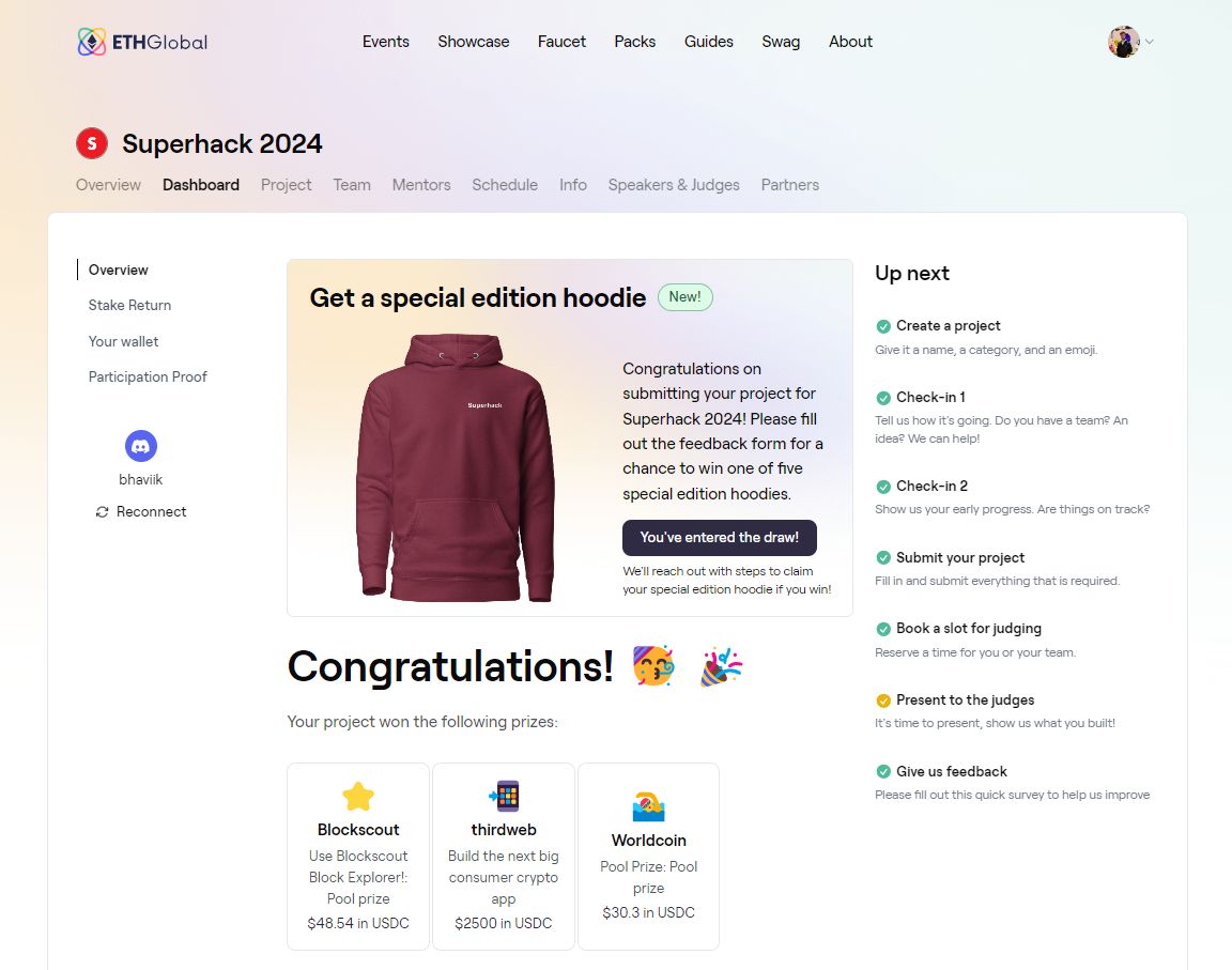 ETHGlobal Superhacks 2024
